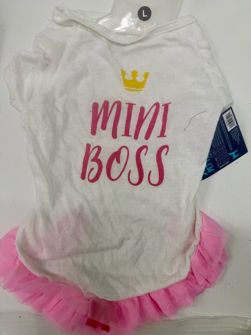 Mini Boss Pink Tutu Dog Tank Top - Unbranded